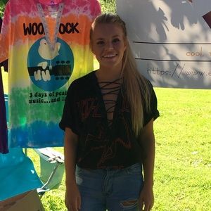 led zeppelin lace up tee custom